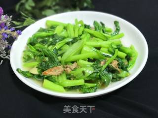 Stir-fried Choy Sum with Oil Dumpling recipe