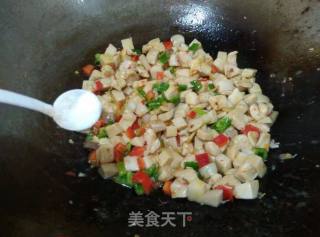 Fried Diced Chicken with Pleurotus Eryngii recipe