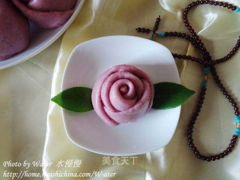 Purple Sweet Potato and Rose Bun recipe