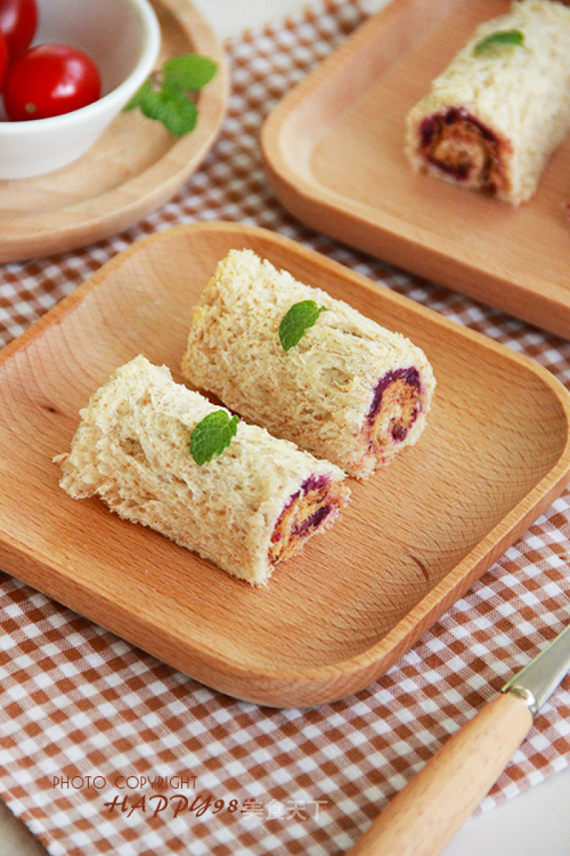 Purple Sweet Potato Pork Floss Toast Roll recipe