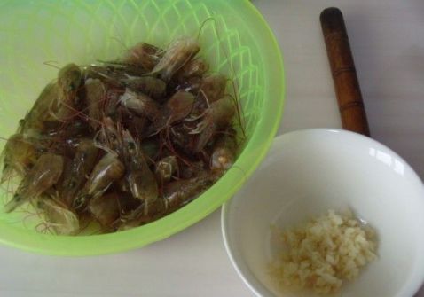 Fried Rice with Shrimp Head and Green Beans recipe