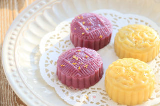 Purple Sweet Potato and Red Bean Cake recipe