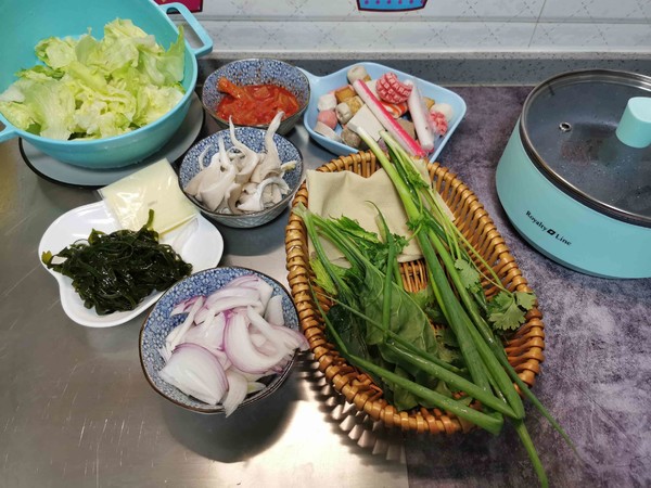 Korean Spicy Cabbage and Cheese Fondue recipe