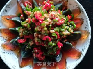 Preserved Egg with Double Pepper recipe