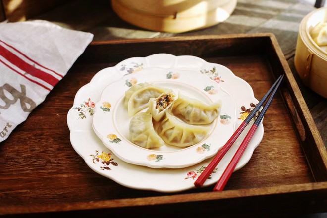 Steamed Dumplings with Pork and Beans recipe