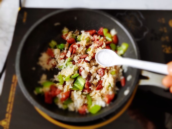 Chili Beef Sausage Fried Rice recipe