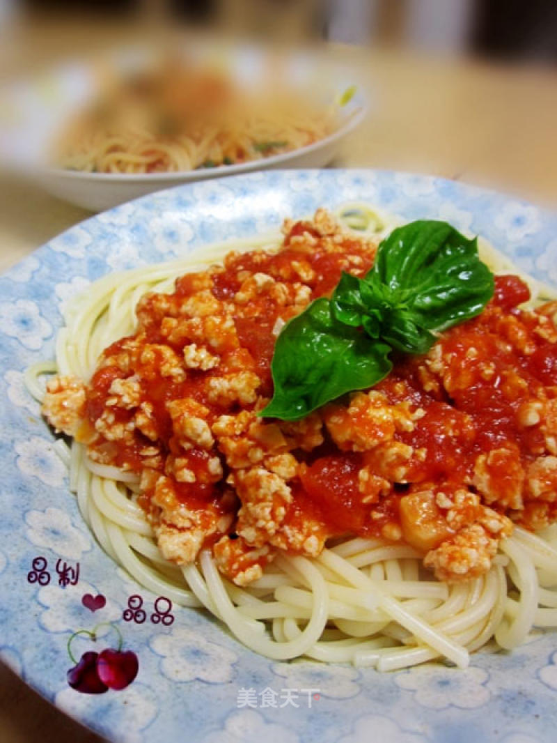 [nutritious Noodles for One Person] Spaghetti with Tomato and Chicken