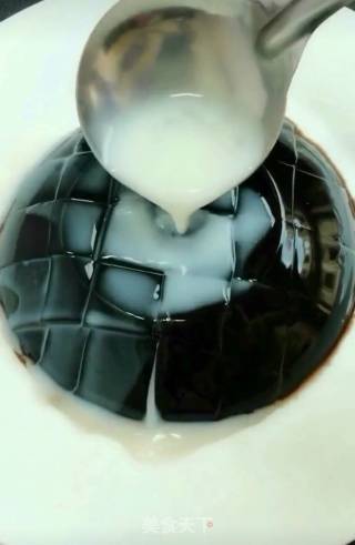 Black Jelly with Fruit Sago recipe