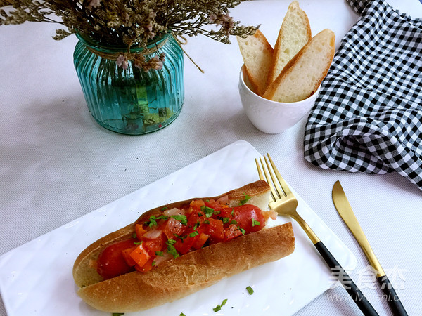 Hot Dog Sandwich with Salsa recipe