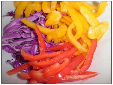 Bell Peppers Mixed with Kale recipe