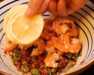 Spicy and Sour Shrimp with Lemon, The Lady is So Delicious on Ice! recipe