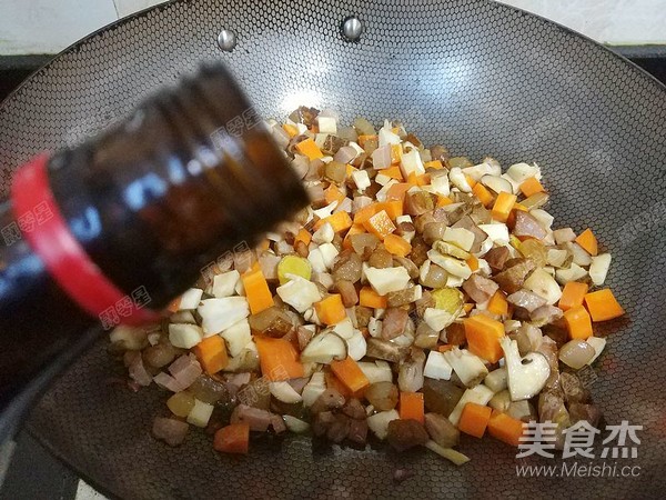 Seasonal Vegetable and Bacon Braised Rice recipe