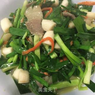 Stir-fried Scallops with Leek recipe