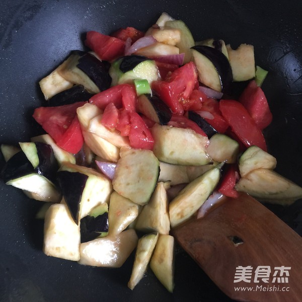 Tomato and Eggplant Claypot Rice recipe