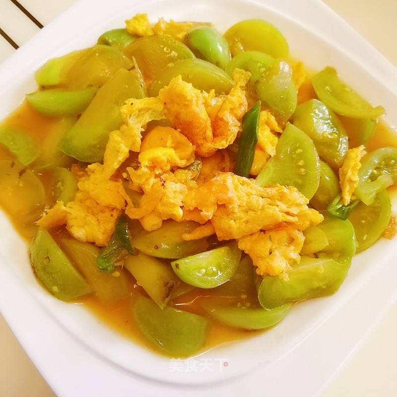 Scrambled Eggs with Green Tomatoes recipe