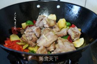 Pork Ribs Fried Green Pepper Potato Chips recipe