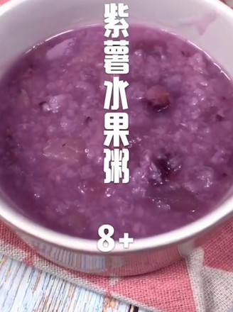 Purple Sweet Potato Fruit Porridge recipe