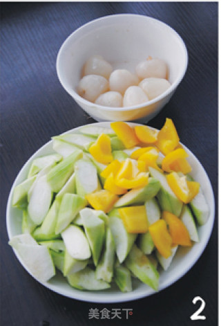 [litchi Pop Loofah]-colorful Vegetarian Food in Summer recipe