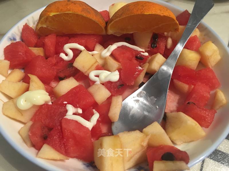 Helped My Six-and-a-half-year-old Daughter to Publish Recipes, Smiling Fruit Salad recipe
