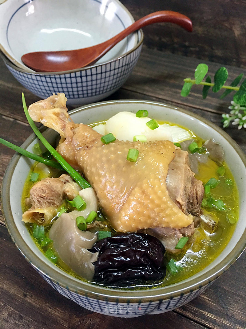 Chicken Soup with Yam and Mushroom recipe