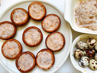 Stuffed Quail Eggs with Mushrooms and Shrimps recipe