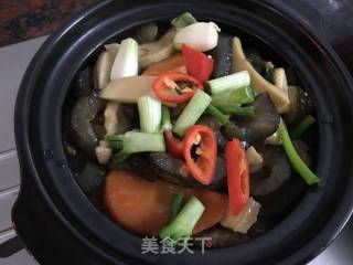 Braised Sea Cucumber with Pleurotus Eryngii recipe