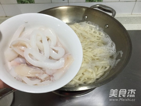 Squid Noodles with Scallion Oil recipe