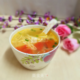 Tomato Enoki Mushroom Egg Soup recipe