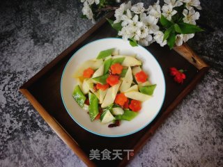 Stir-fried Wild Rice with Snow Peas recipe