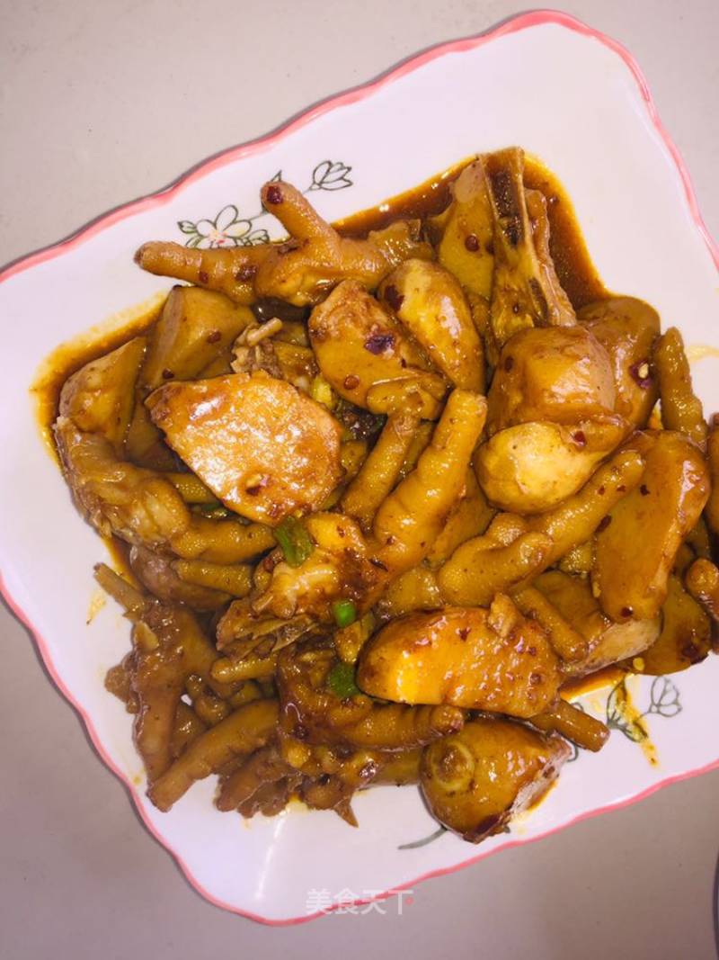 Roasted Chicken Feet with Taro recipe