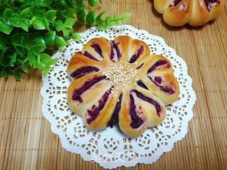 #花样美食#purple Sweet Potato Flower Bag recipe