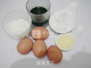 #aca烤明星大赛#spinach Cake Roll recipe