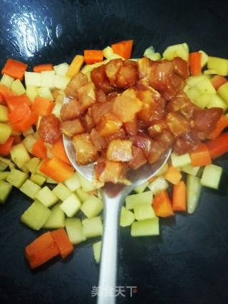 Diced Meat with Vegetables recipe