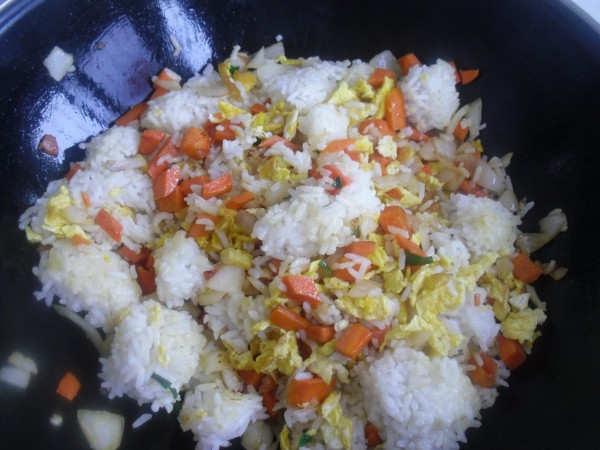 Carrot Onion Egg Fried Rice recipe