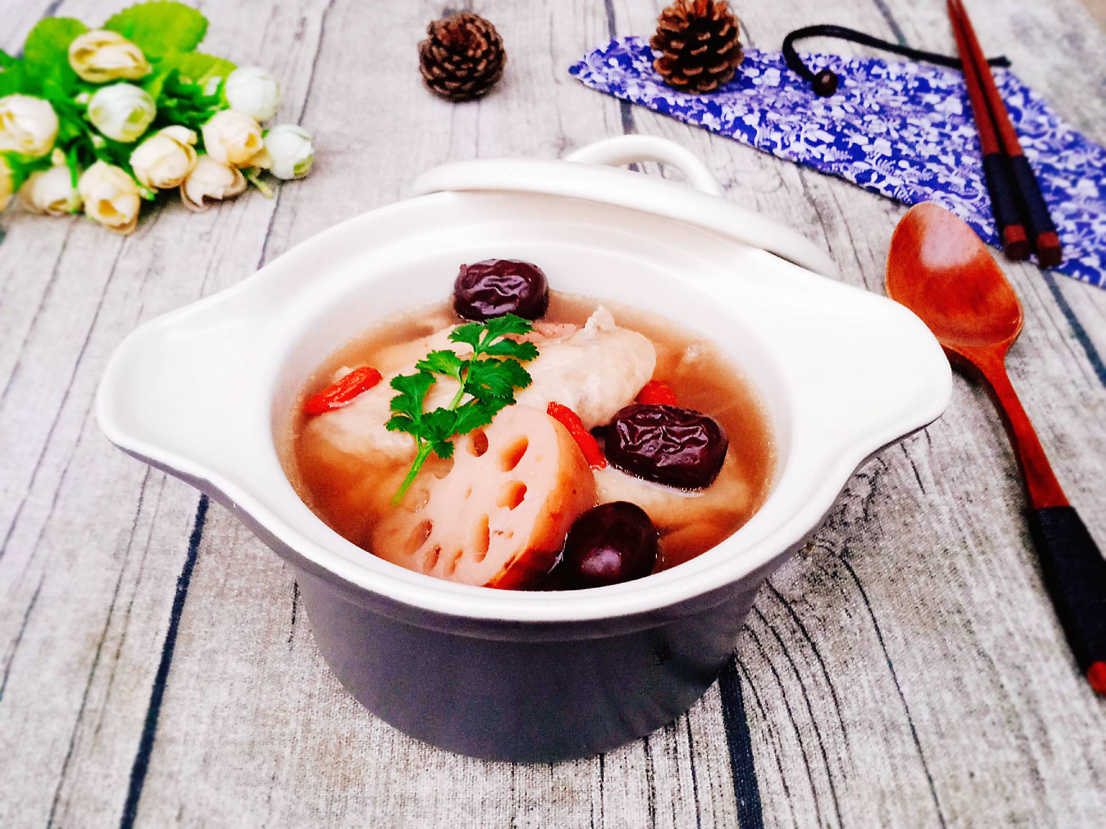 Chicken Soup with Red Dates and Lotus Root recipe