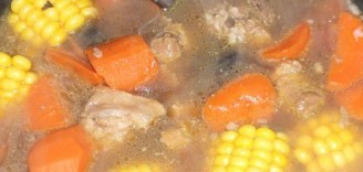 Pork Tail with Corn and Carrot in Clay Pot recipe