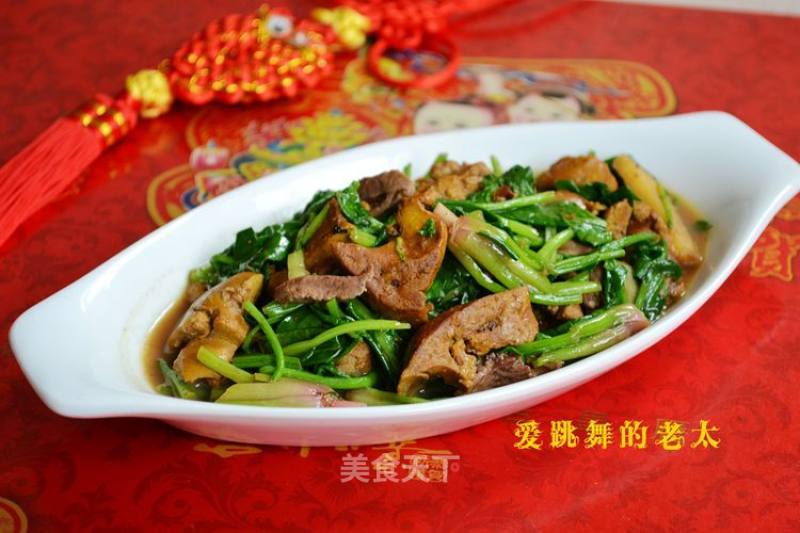 Stir-fried Chicken Liver with Spinach recipe