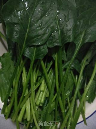 Stir-fried Spinach with Pleurotus Eryngii recipe