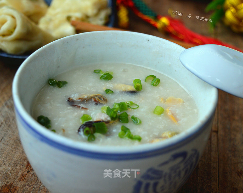 Mussels Dried Minced Meat Congee recipe