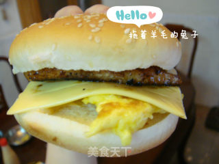 [produced by Wool Rabbit. 】meat Version of Lazy Rabbit Homemade Burger. recipe