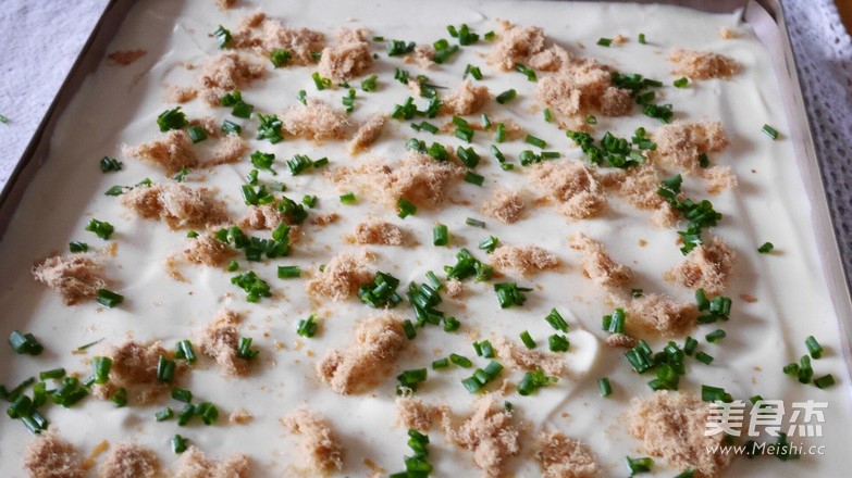 Hot Noodles with Sesame and Chives Pork Floss Rolls recipe