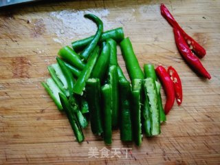 Stir-fried Eggplant Strips with Green and Red Peppers recipe