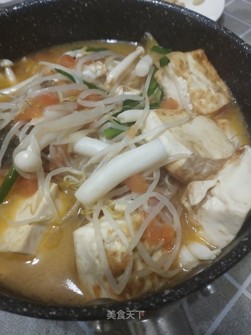 Tomato Mushroom Fish Head Tofu Pot recipe