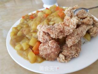 Curry Chicken Nuggets Rice (salt Crispy Chicken Version) recipe