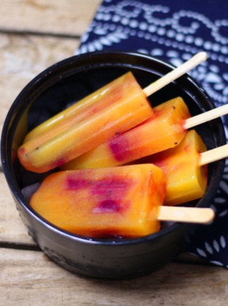 Orange Juice Dragon Fruit Kiwi Popsicle recipe