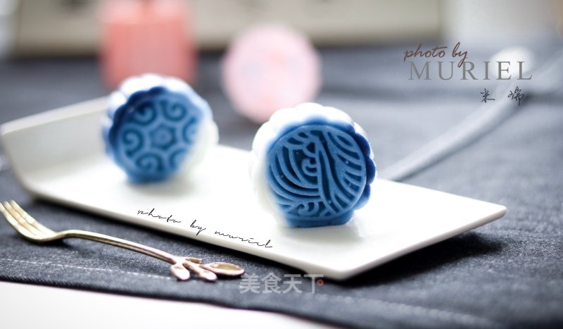 Blue and White Porcelain Snowy Chocolate Flowing Heart Mooncake recipe