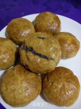 Purple Sweet Potato, Purple Rice and Red Bean Mooncakes recipe