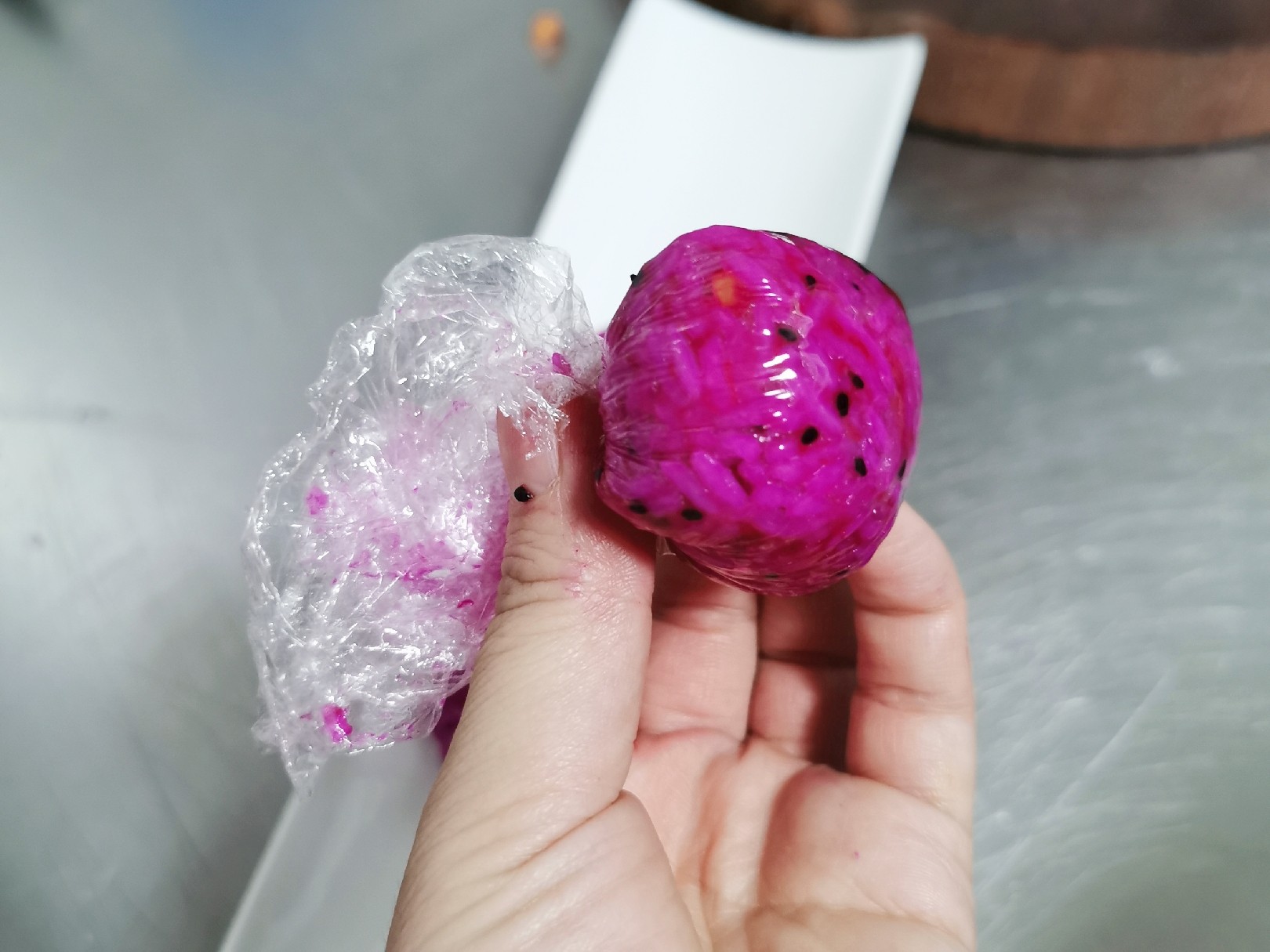 Dragon Fruit Sushi Rice Ball recipe