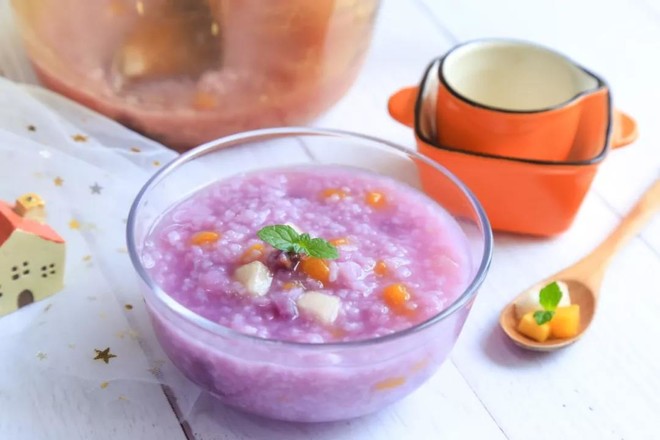 Purple Sweet Potato Fruit Porridge Baby Food Supplement Recipe recipe