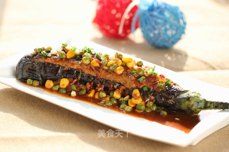 Grilled Whole Eggplant with Fish Flavor recipe